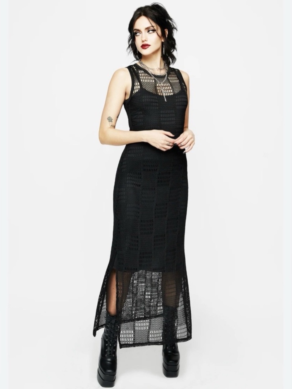 Disturbia Kindle Ladder Lace Maxi Dress | Swim Coverup